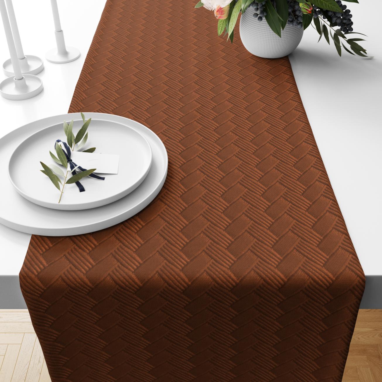 Patterned Leather - Bronze Table Runner