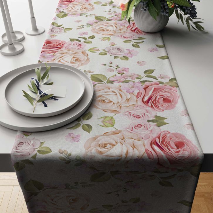 Pink Rose Table Runner