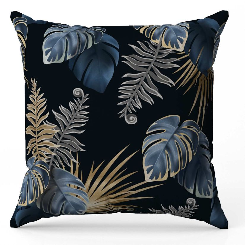 Moon Leaves Throw Pillow Cover