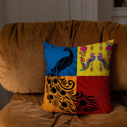 The Devine Peacock Throw Pillow Cover