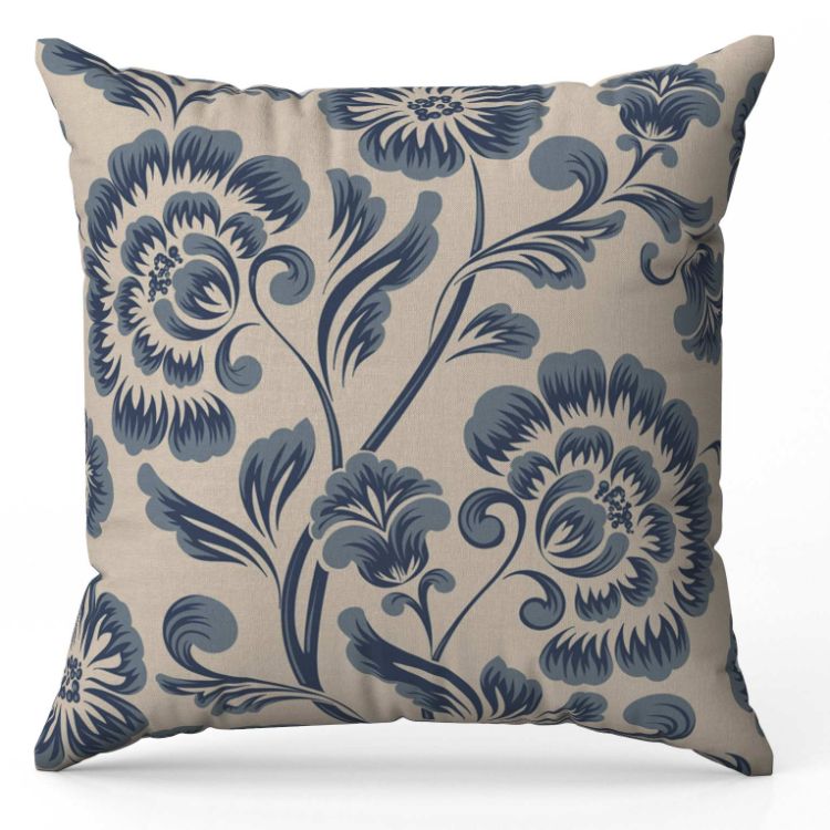 Blue Victoria Throw Pillow Cover