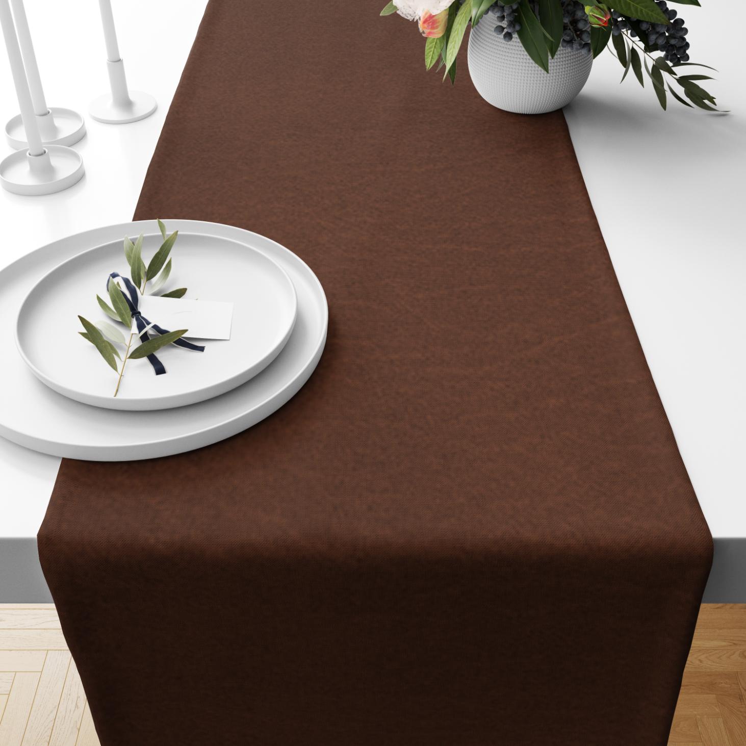 Leather - Burnt Cinnamon Table Runner