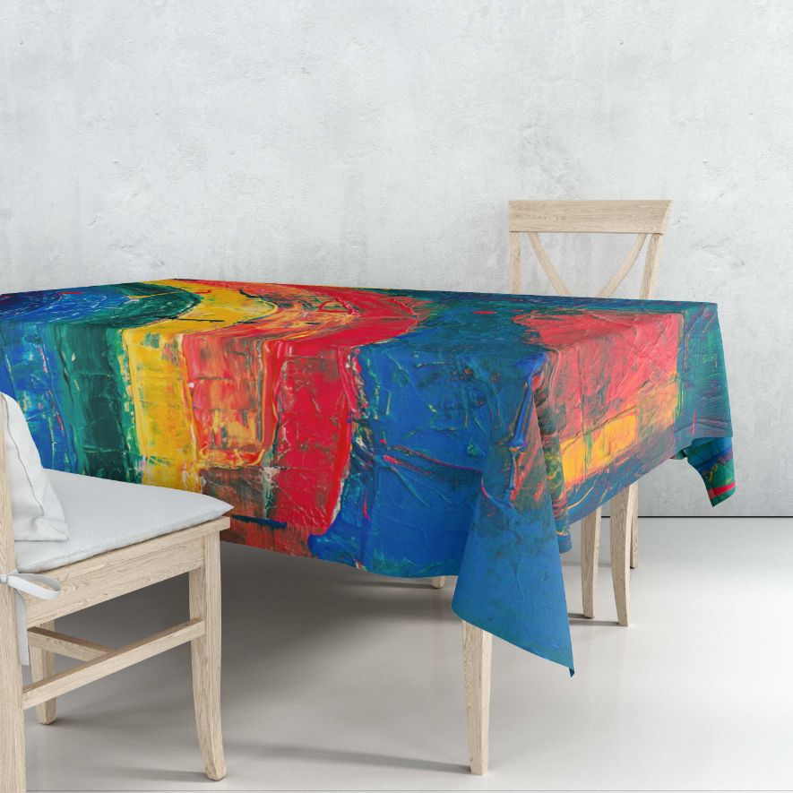 Rainbow Paint Stroke Tablecloth