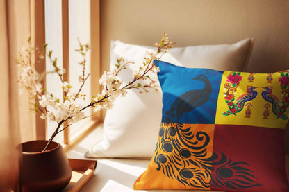 The Devine Peacock Throw Pillow Cover