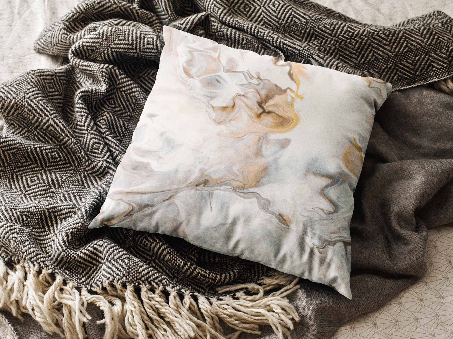 Gray Quartz Throw Pillow Cover