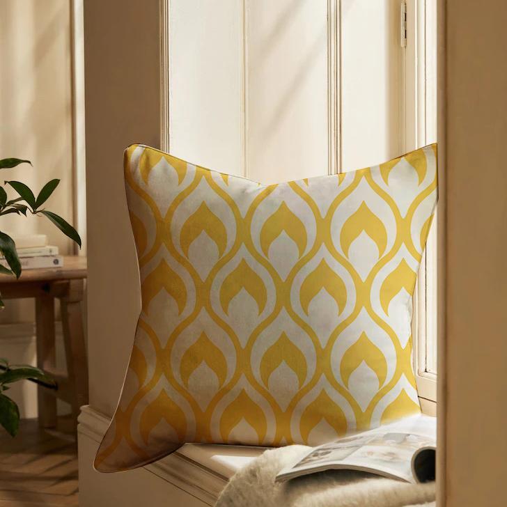 Ochre Accent Throw Pillow Cover