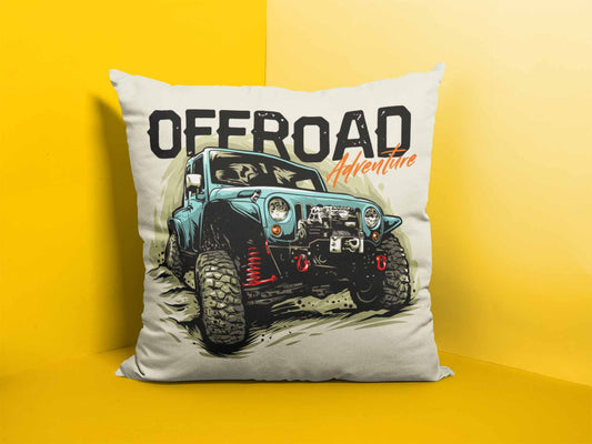 Printed - Off Road Adventure Throw Pillow Cover