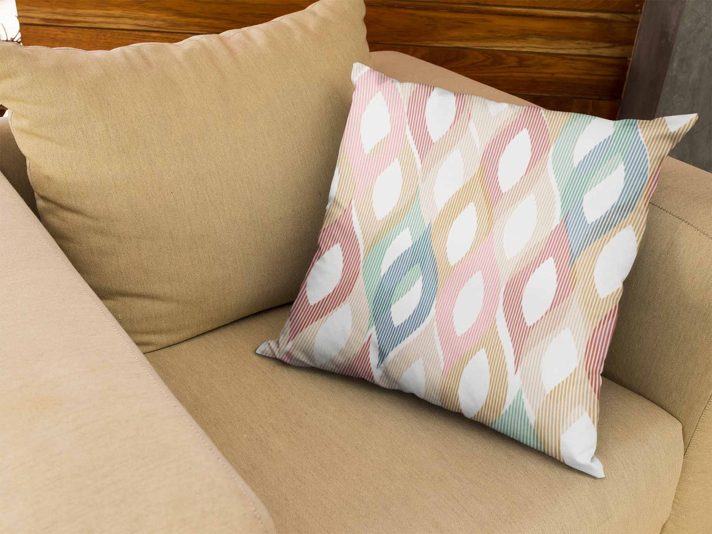 Pastel Wavy Throw Pillow Cover