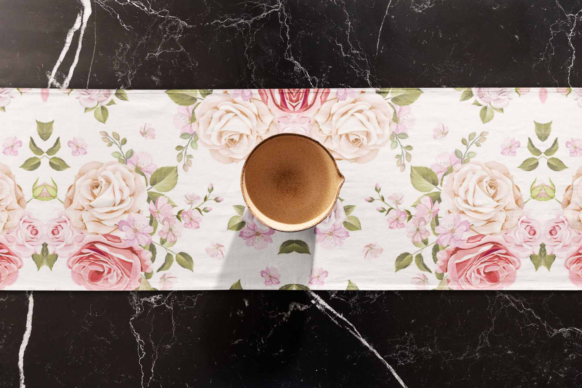 Pink Rose Table Runner