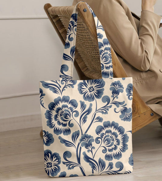 Printed - Blue Victoria Tote Bag