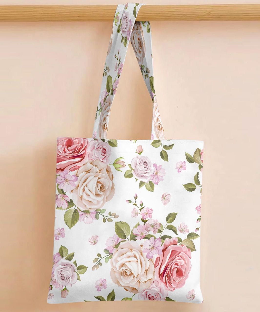 Printed - Pink Rose Tote Bag