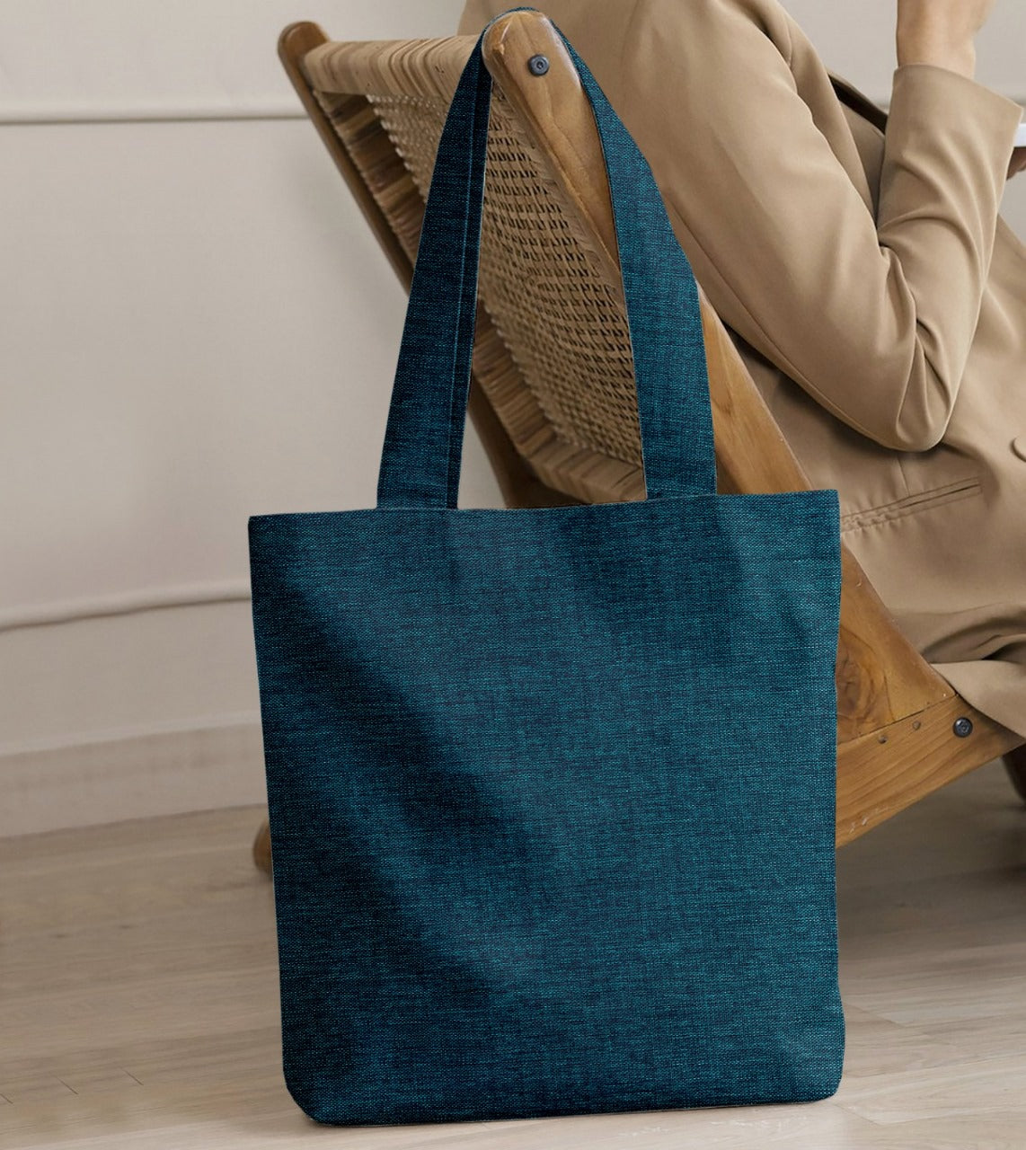 Fine Jute - Dark Turquoise Tote Bag