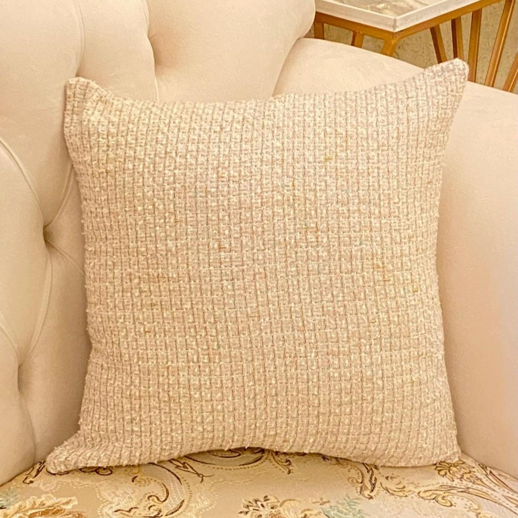 Woven Jute - Beige Throw Pillow Cover