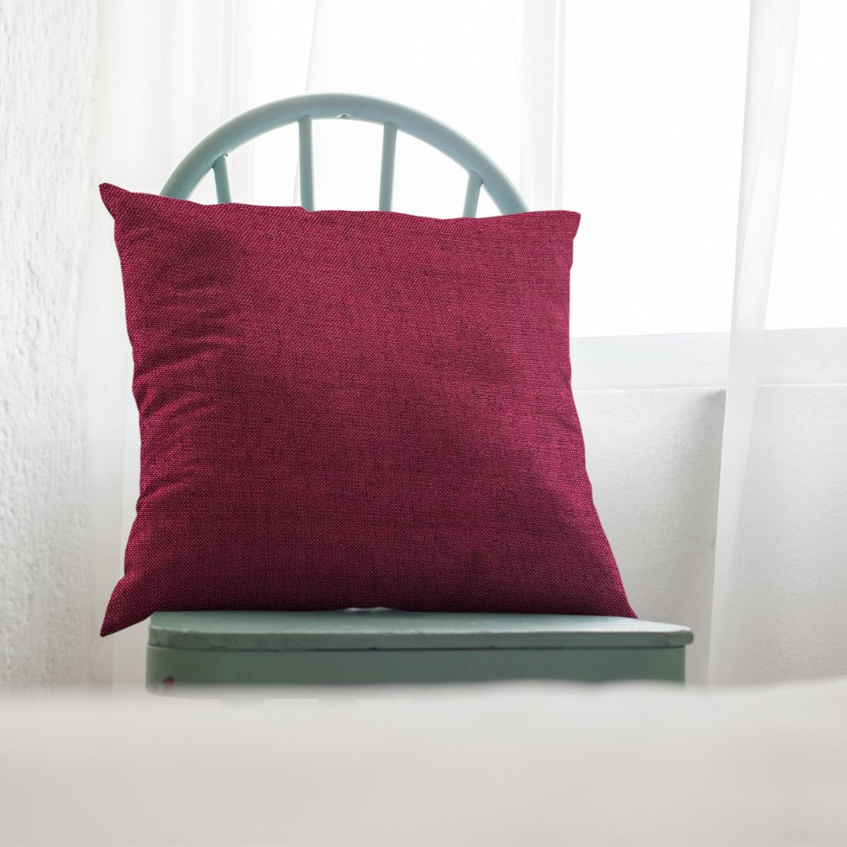 Fine Jute - Plum Throw Pillow Cover