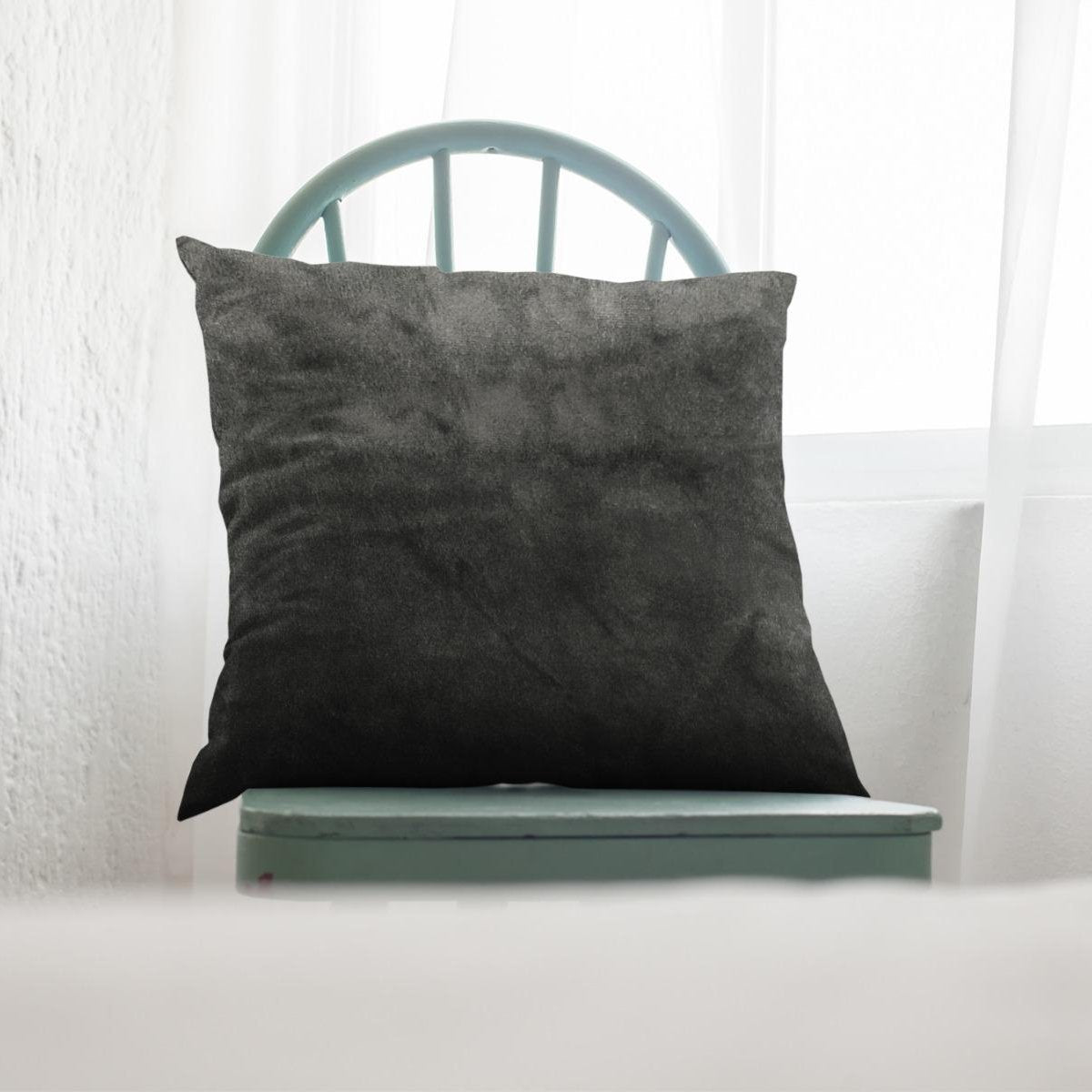 Malai Velvet - Steel Throw Pillow Cover