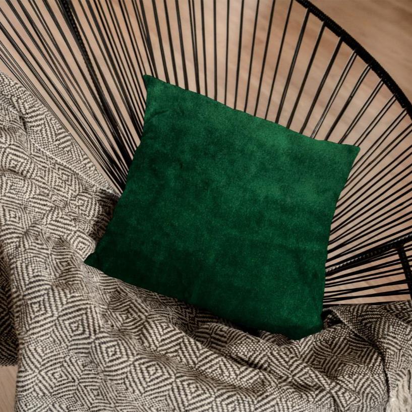 Malai Velvet - Emerald Throw Pillow Cover