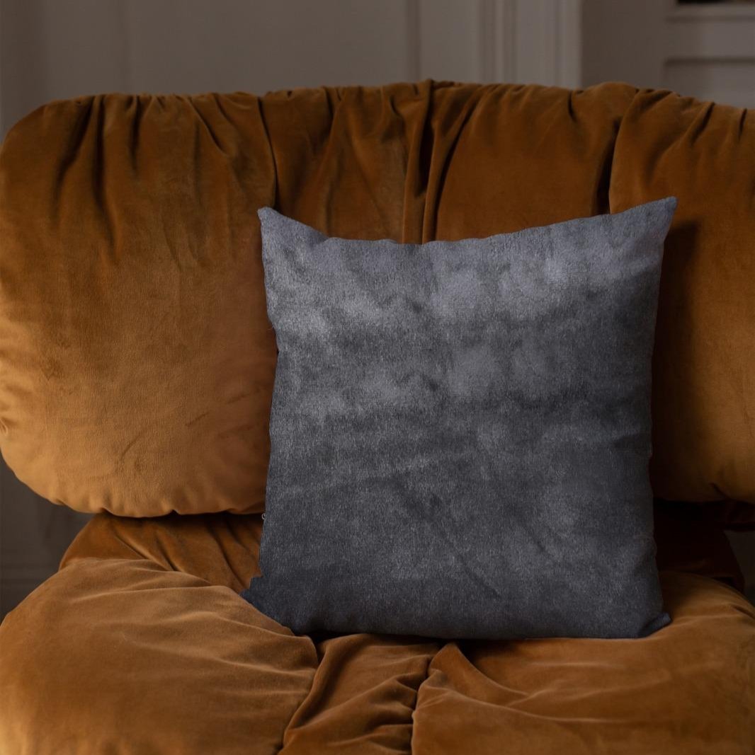 Malai Velvet - Steel Throw Pillow Cover