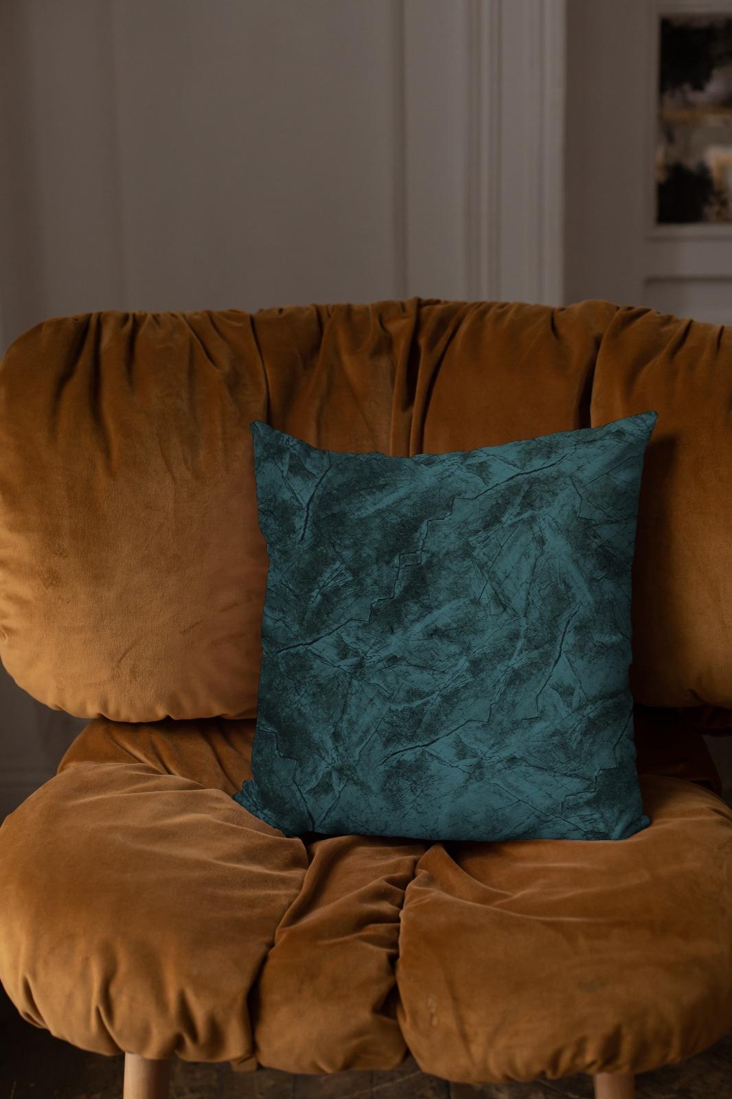 Turkish Velvet - Navy Blue Throw Pillow Cover