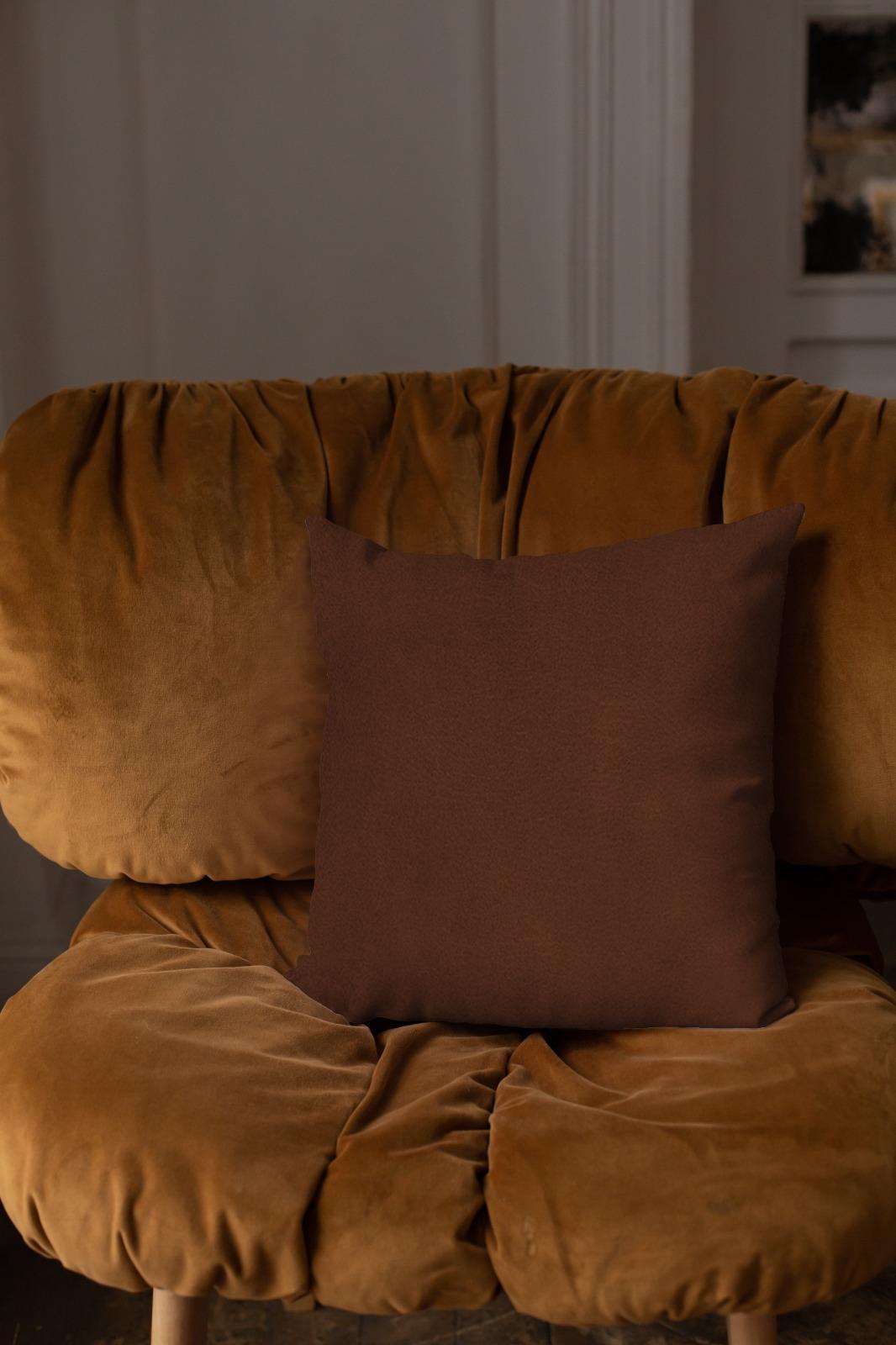 Leather - Burnt Cinnamon Throw Pillow Cover