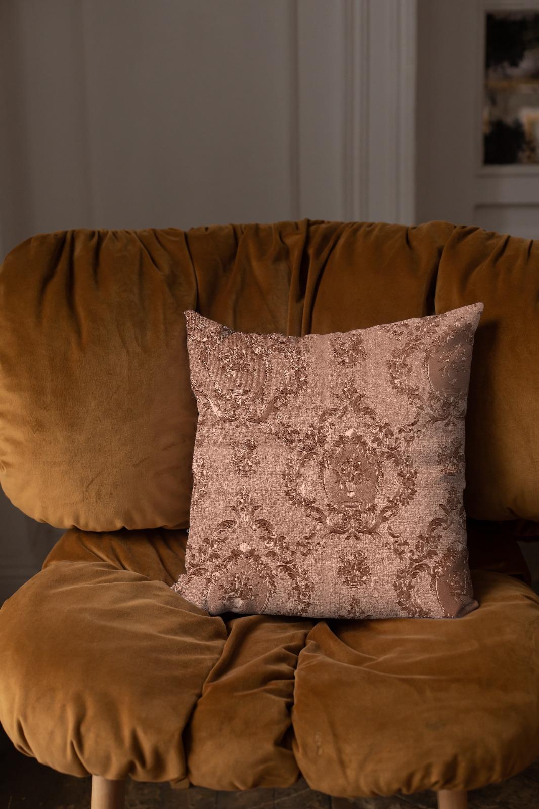 Embossed Leather - Blush Umber Throw Pillow Cover