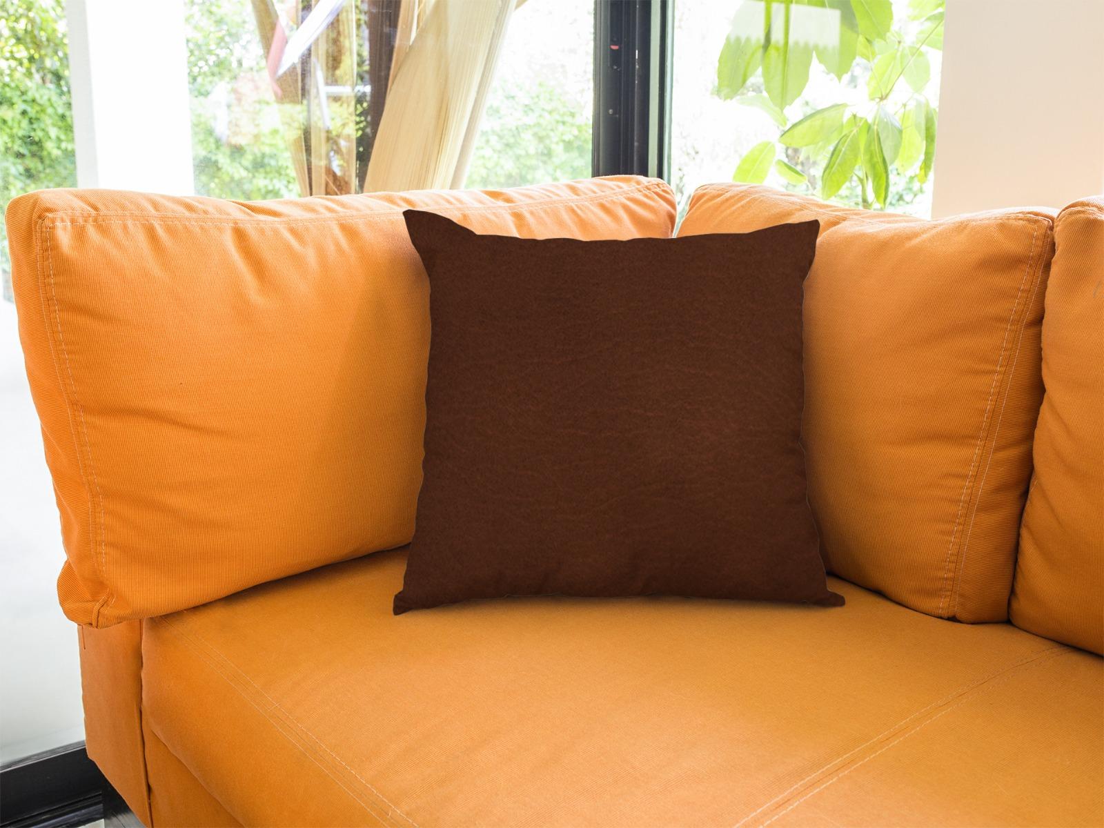 Leather - Burnt Cinnamon Throw Pillow Cover