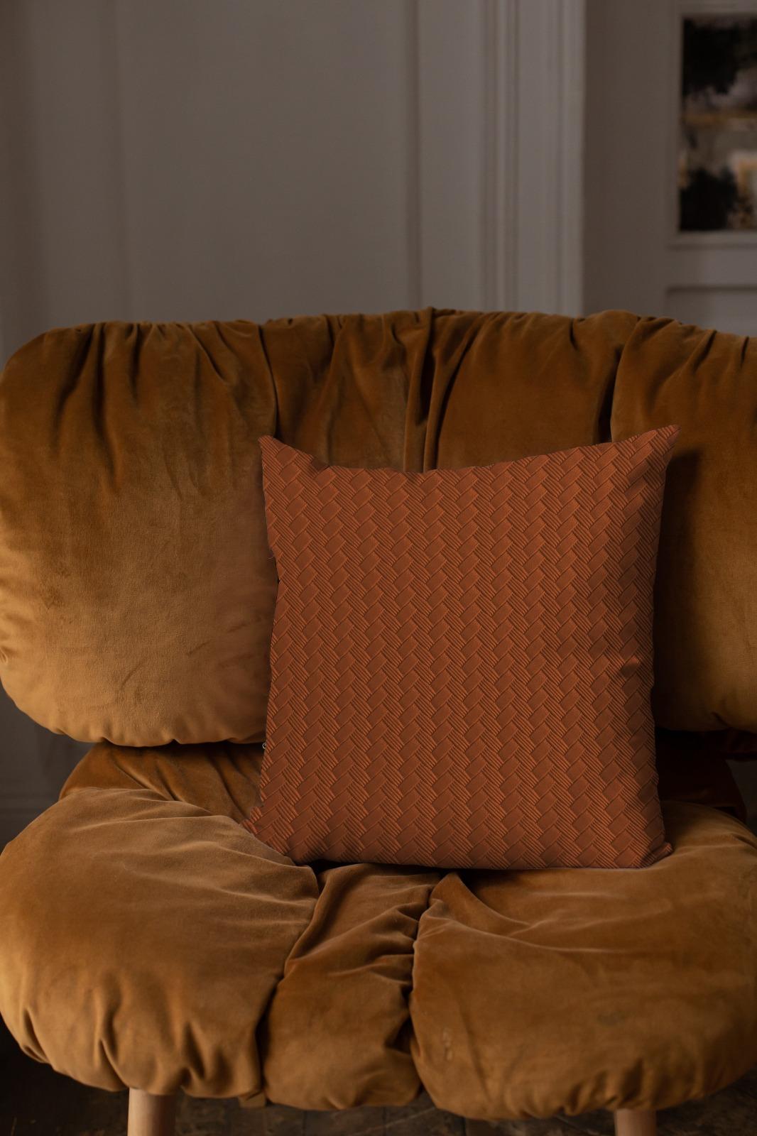 Patterned Leather - Bronze Throw Pillow Cover