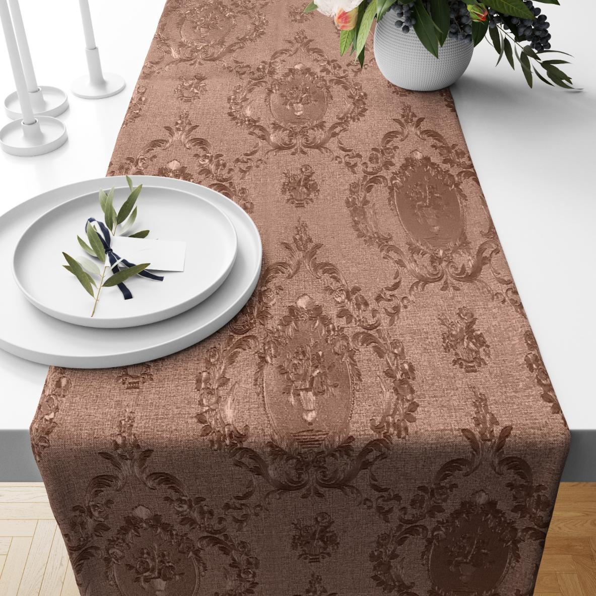 Embossed Leather - Blush Umber Table Runner