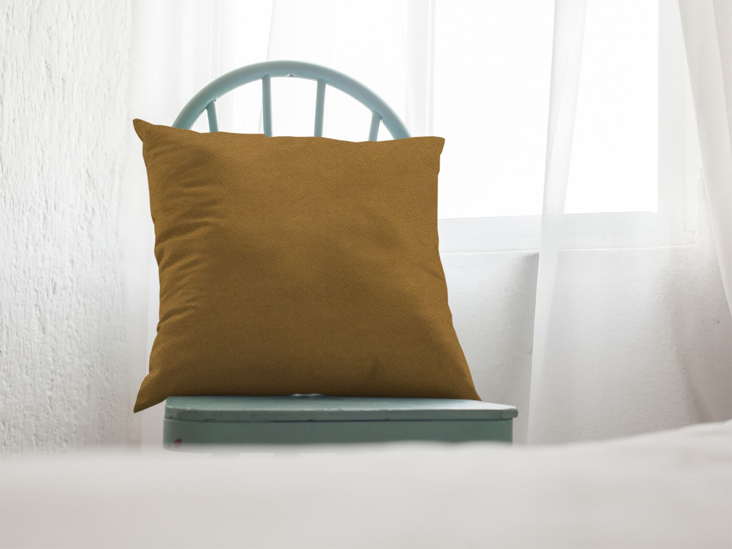 Leather - Peanut Brown Throw Pillow Cover