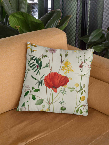 White Rosey Throw Pillow Cover