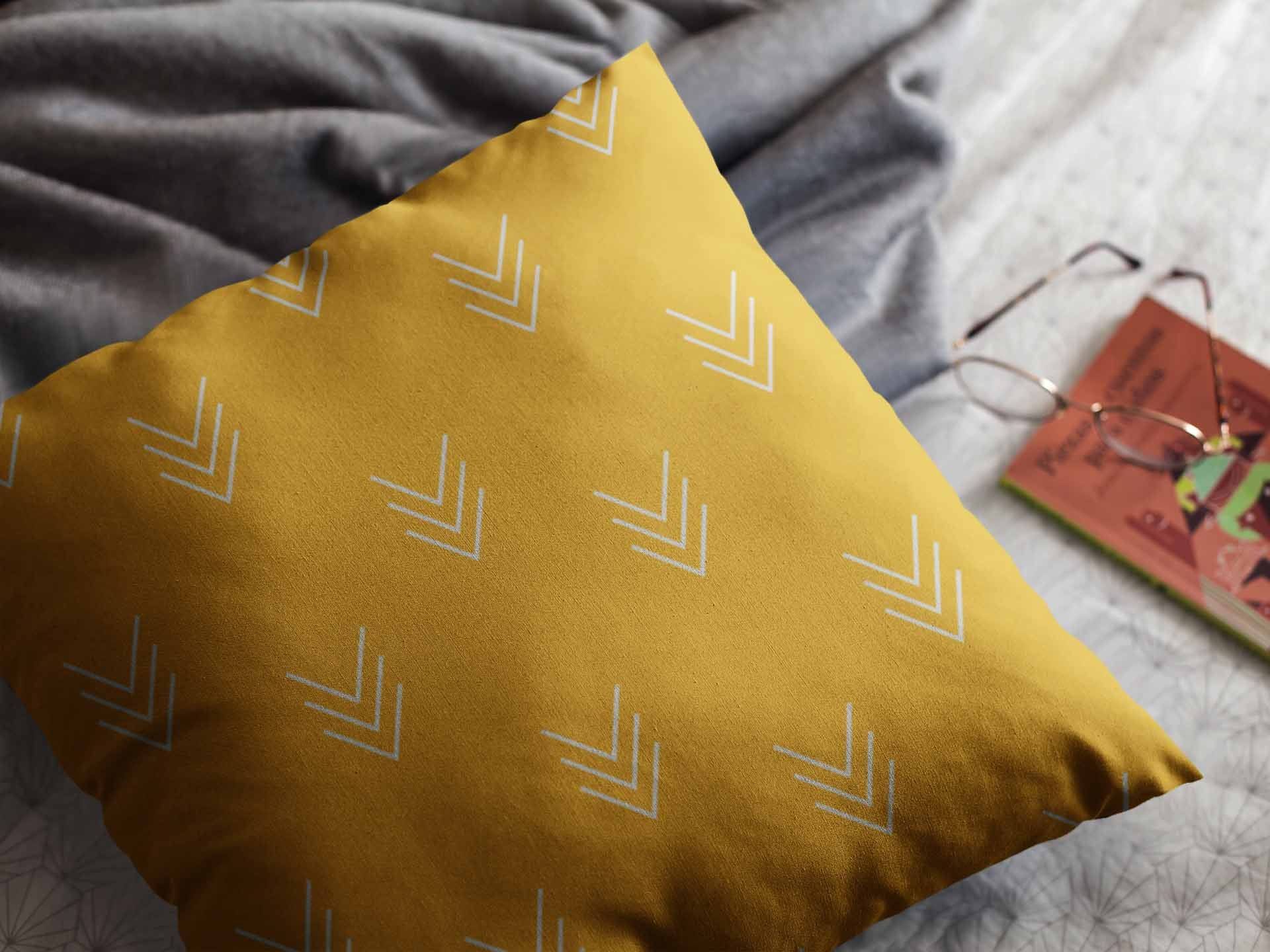 Yellow Canvas Throw Pillow Cover