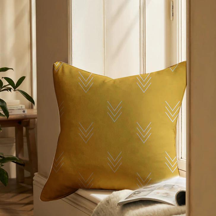 Yellow Canvas Throw Pillow Cover